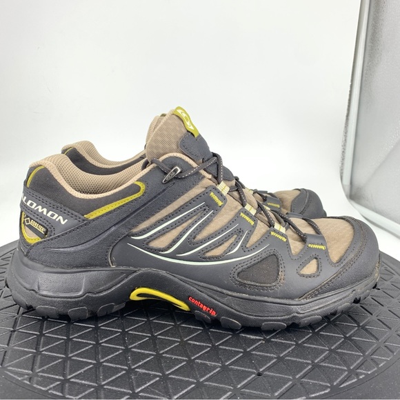 Salomon Shoes Salomon Women 7 Sneakers Black Brown Leather Mesh